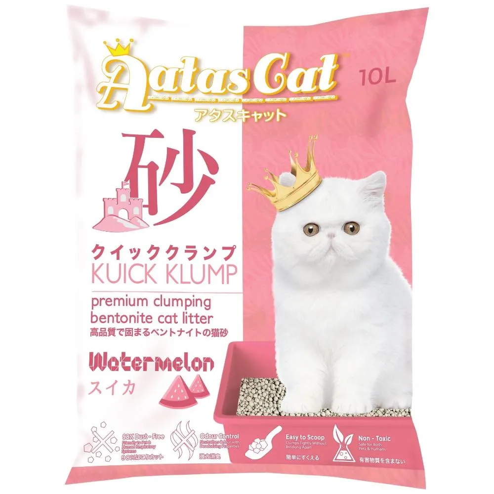 Aatas Cat Kuick Klump Bentonite Cat Litter Watermelon 10L