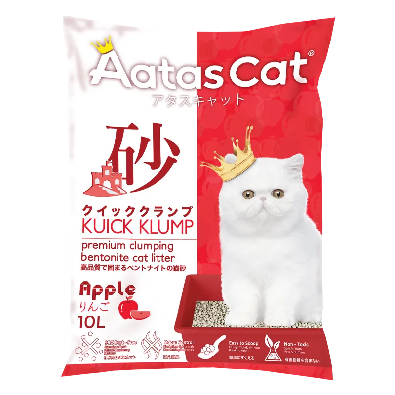 Aatas Cat Premium Clumping Bentonite Cat Litter - Kuick Klump Apple 10L