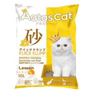 Aatas Cat Premium Clumping Bentonite Cat Litter - Kuick Klump Lemon 10L