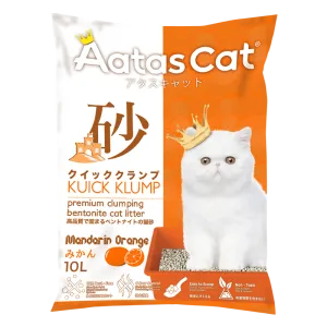 Aatas Cat Premium Clumping Bentonite Cat Litter - Kuick Klump Mandarin Orange 10L