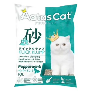 Aatas Cat Premium Clumping Bentonite Cat Litter - Kuick Klump Peppermint 10L