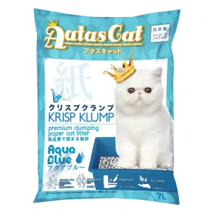 Aatas Cat Premium Clumping Paper Cat Litter - Krisp Klump Aqua Blue 7L