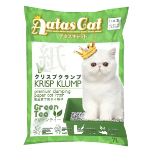 Aatas Cat Premium Clumping Paper Cat Litter - Krisp Klump Green Tea 7L