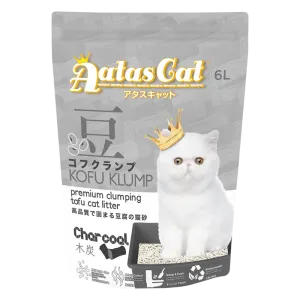 Aatas Cat Premium Clumping Tofu Cat Litter - Kofu Klump Charcoal 6L