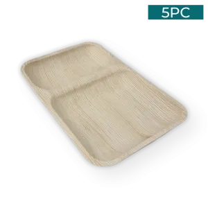 Areca Nut Leaf Divided Plate 5PC