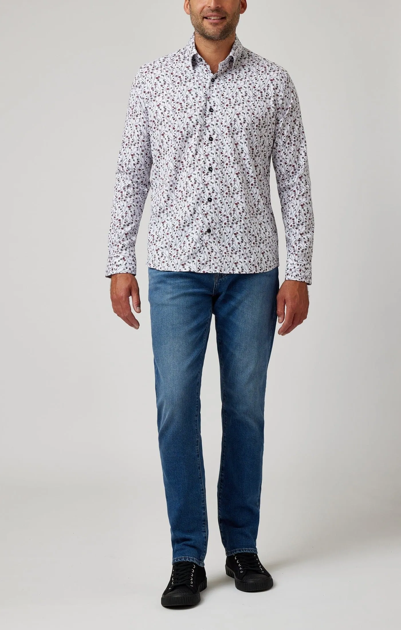 Berry Woven Print Shirt