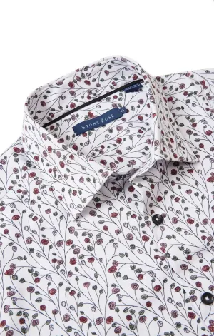 Berry Woven Print Shirt