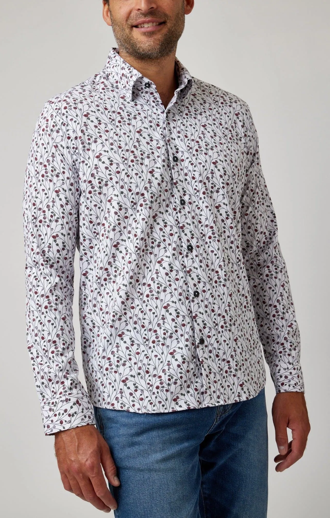 Berry Woven Print Shirt