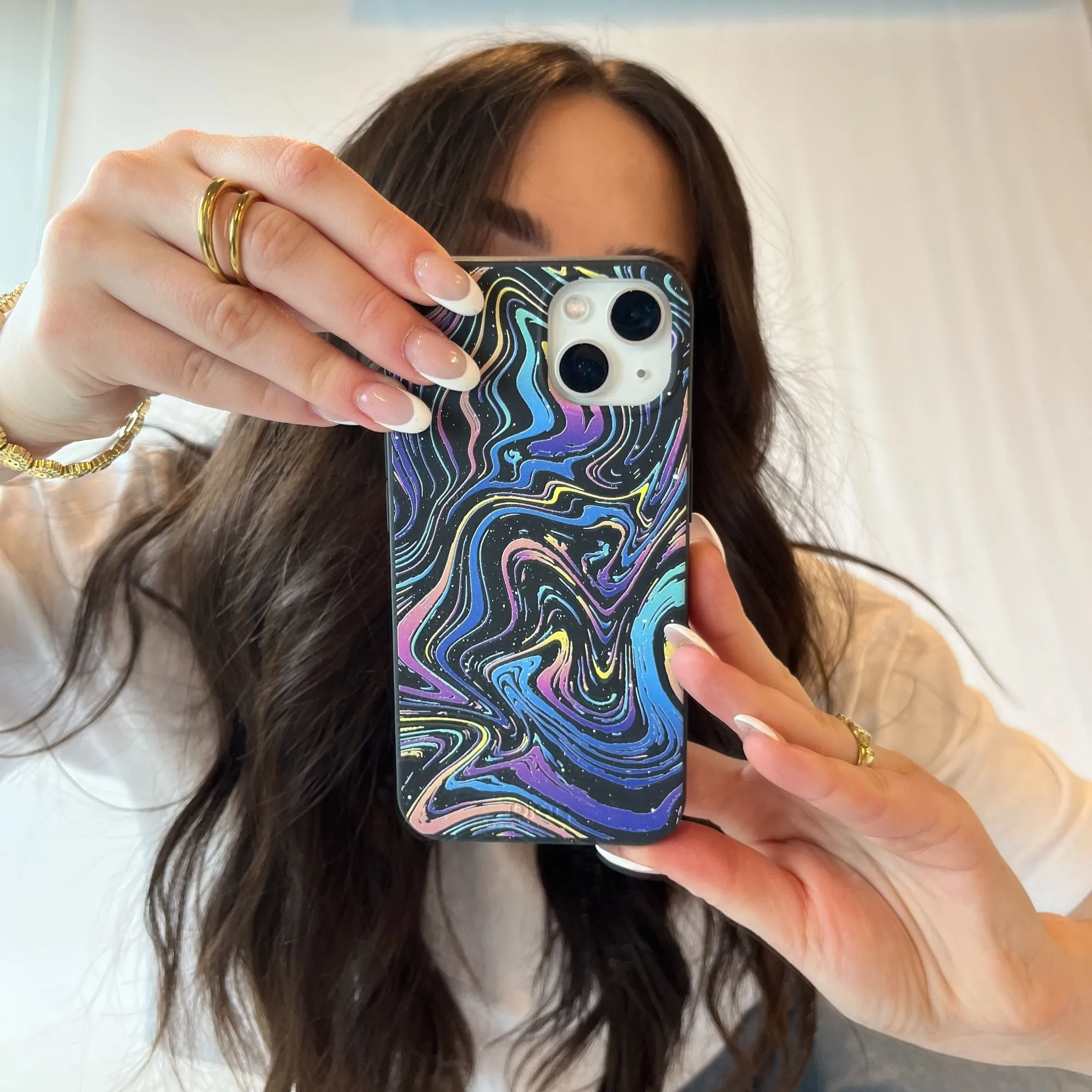 Black Galaxy Swirls Samsung Galaxy S22 Case