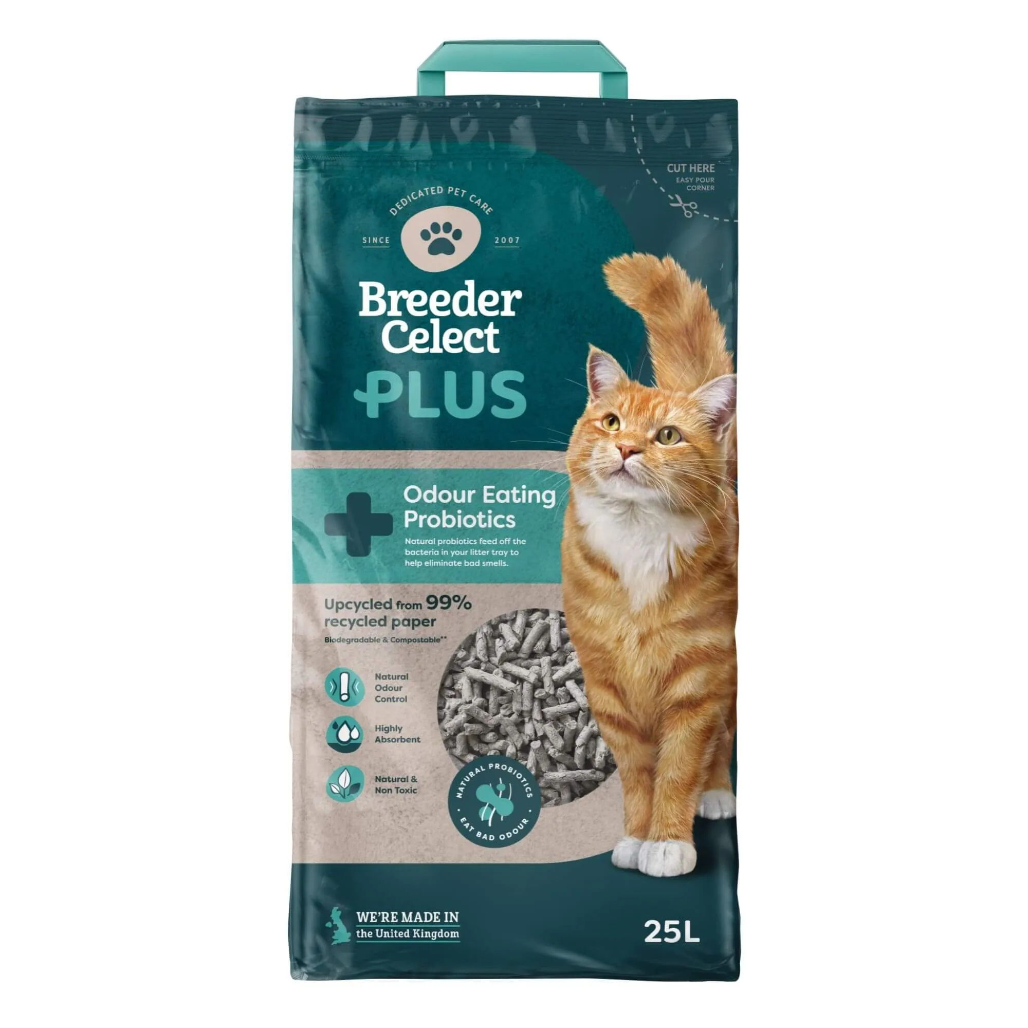 Breeder Celect PLUS Probiotic Paper Cat Litter 25L