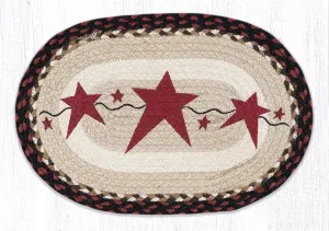 Burgundy Primitive Stars Oval Placemat