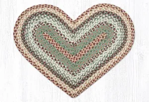 Buttermilk and Cranberry Braided Rug - Heart