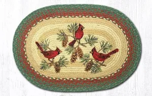 Cardinal Birds Braided Jute Rug