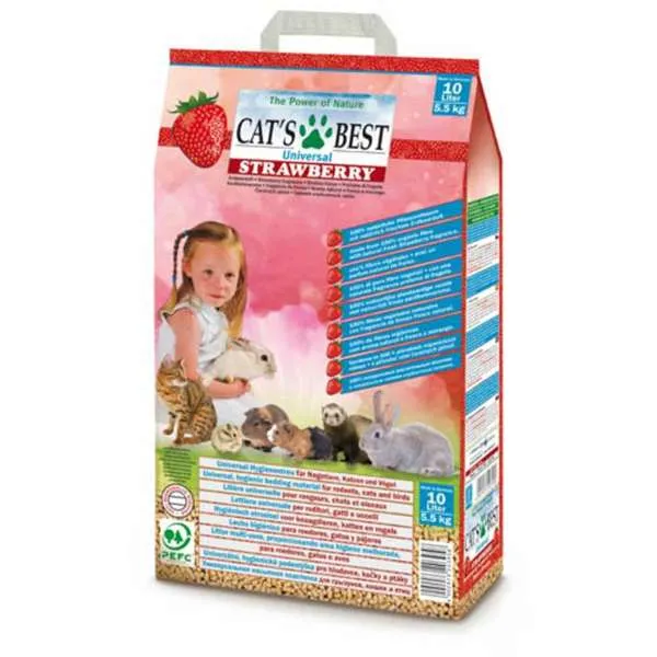 Cat's Best Universal Wood Pellet Litter - Strawberry 10 Litre