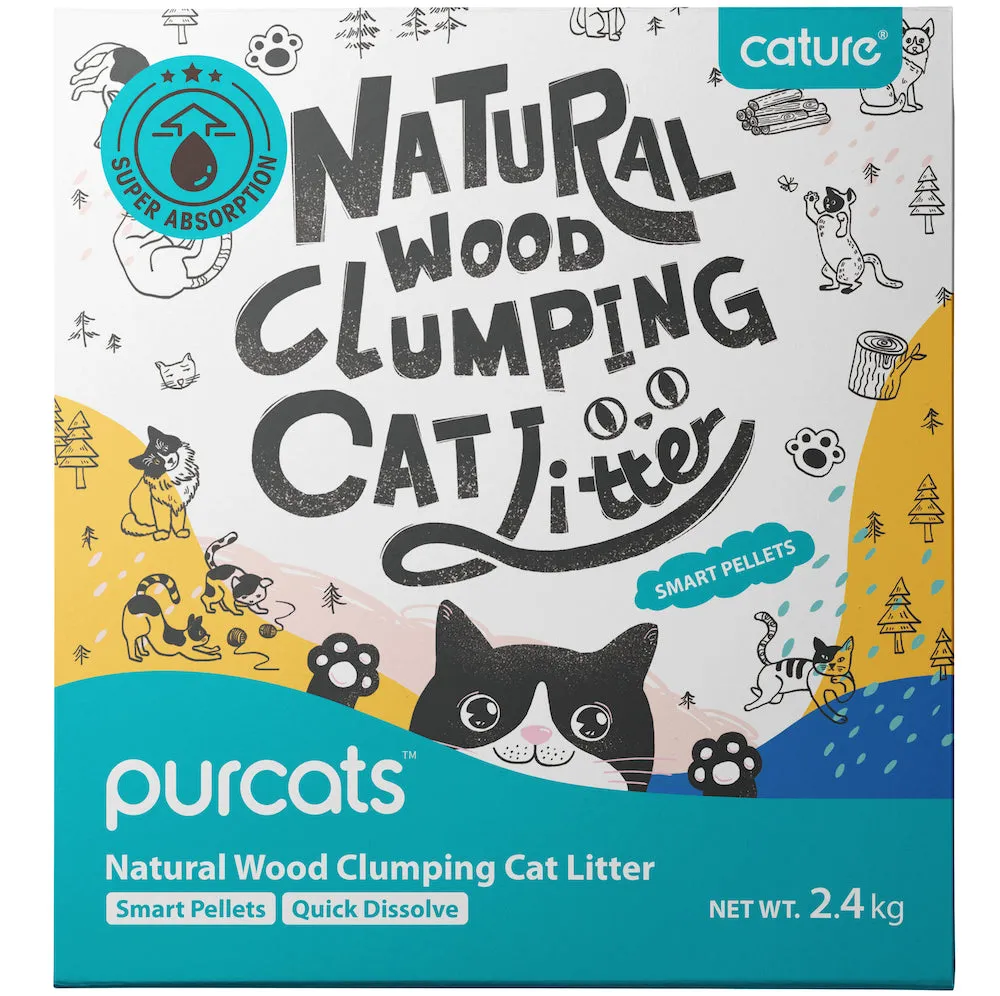 Cature Natural Wood Clumping Smart Pellets Cat Litter