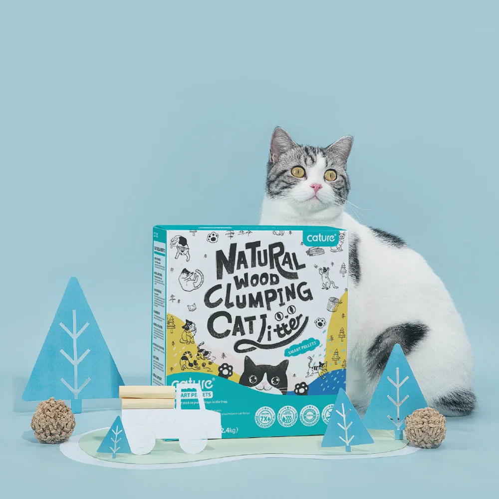 Cature Natural Wood Clumping Smart Pellets Cat Litter