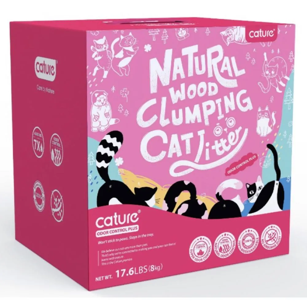 Cature Odour Control Plus Natural Wood Clumping Cat Litter