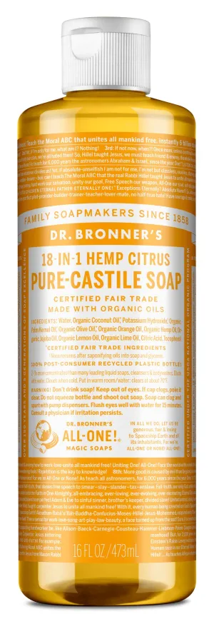 Dr. Bronner's Castile Liquid Soap - Citrus (473ml)