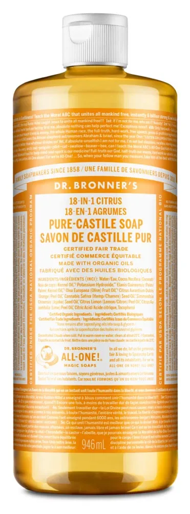 Dr. Bronner's Castile Liquid Soap - Citrus (946ml)