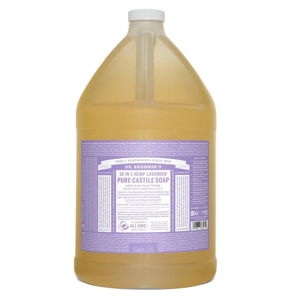 Dr. Bronner's Pure Castile Liquid Soap-Lavender 1 Gallon Liquid