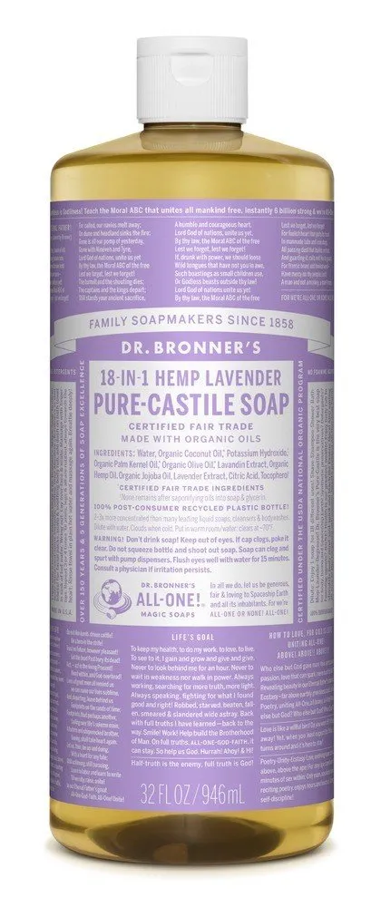 Dr. Bronner's Pure Castile Liquid Soap-Lavender 32 oz Liquid