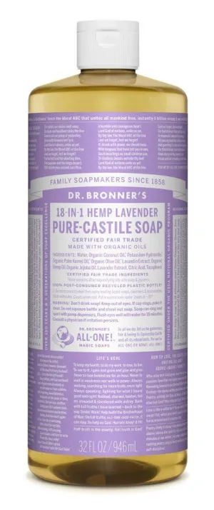 Dr. Bronner's Pure Castile Liquid Soap-Lavender 32 oz Liquid