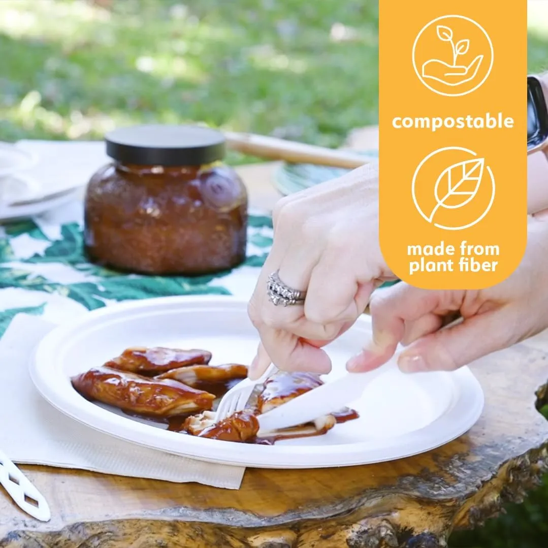 Earth's Natural Alternative Eco-Friendly, Compostable Plant Fiber Plate