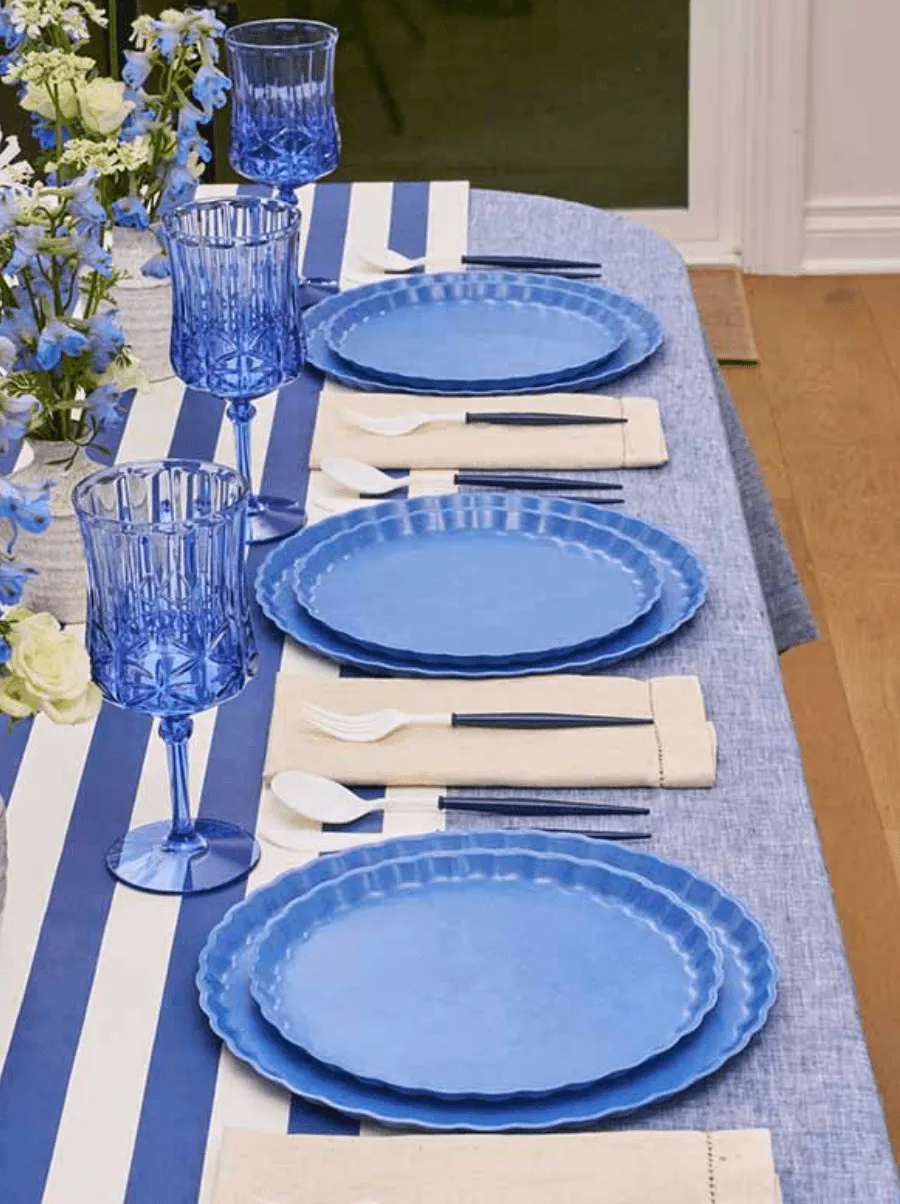 French Blue Pleated Salad Plates