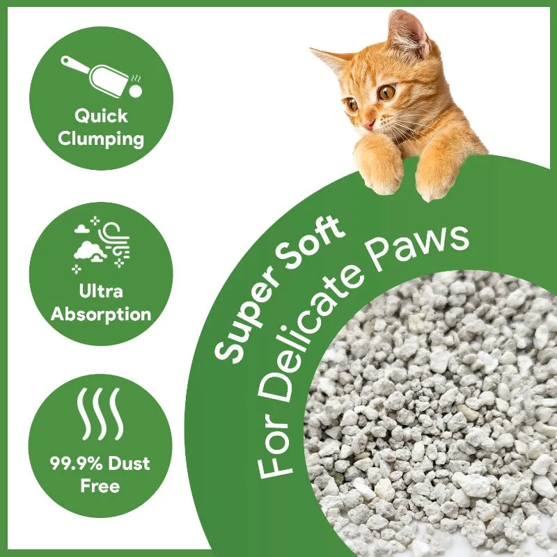 Goofy Tails White Bentonite Clumping Cat Litter for Cats and Kittens-Unscented