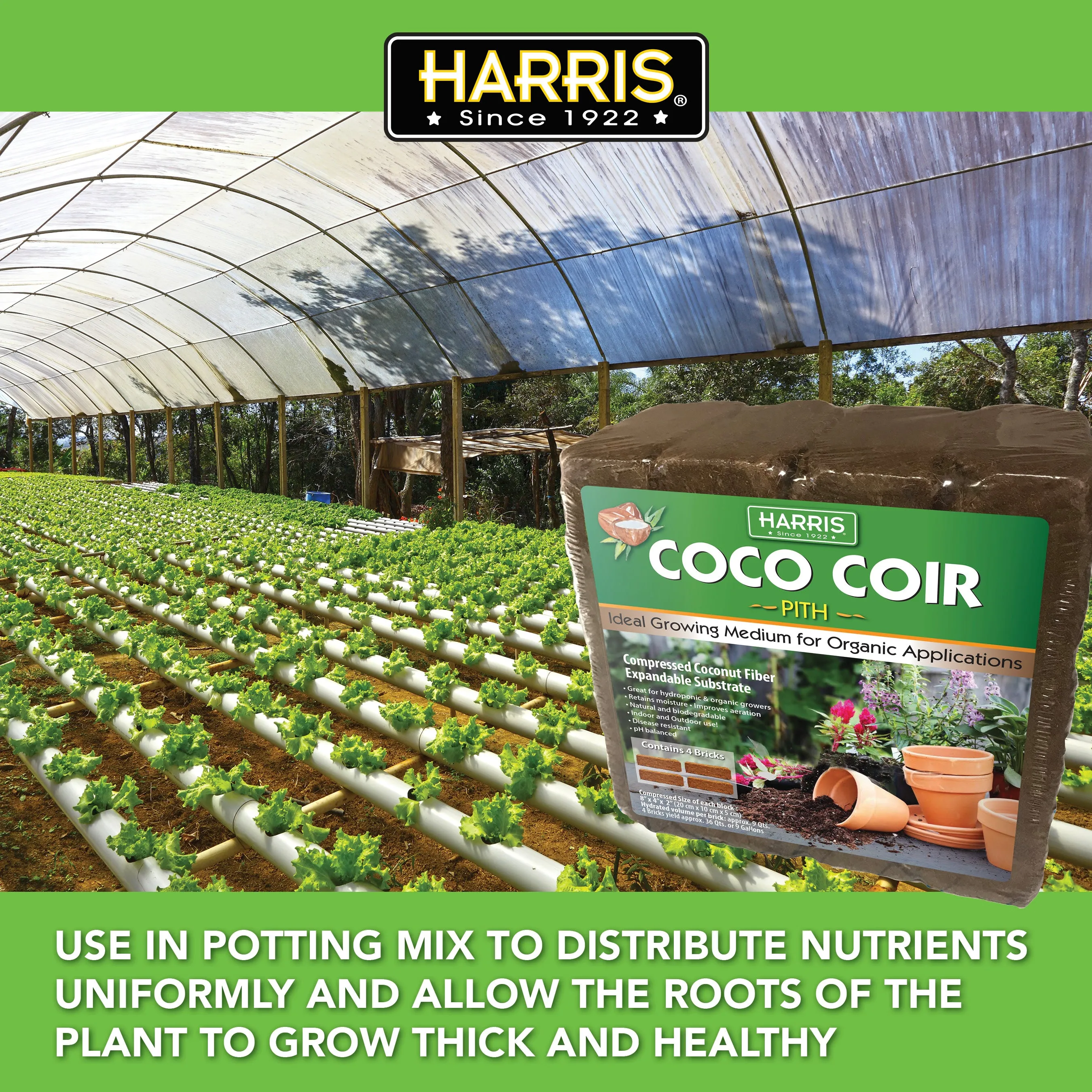 Harris Coconut Coir Pith, Compressed Coconut Fiber Expandable Substrate