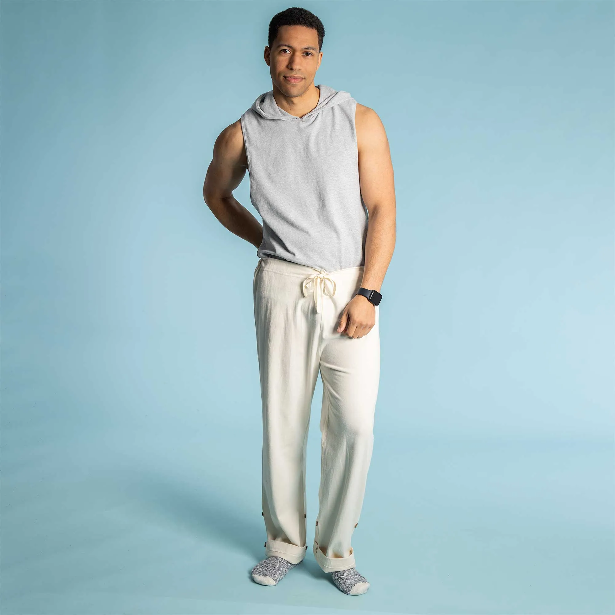 INTERLAKEN Elastic-free 100% Organic Prima Cotton Jammy Lounge Pants (Unisex) (Plastic-Free Coconut Buttons) (100% Biodegradable OC Thread Option)