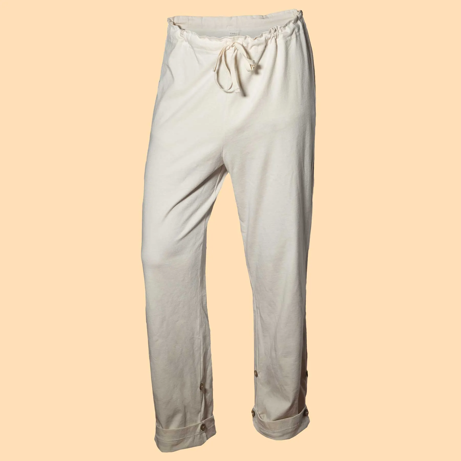 INTERLAKEN Elastic-free 100% Organic Prima Cotton Jammy Lounge Pants (Unisex) (Plastic-Free Coconut Buttons) (100% Biodegradable OC Thread Option)