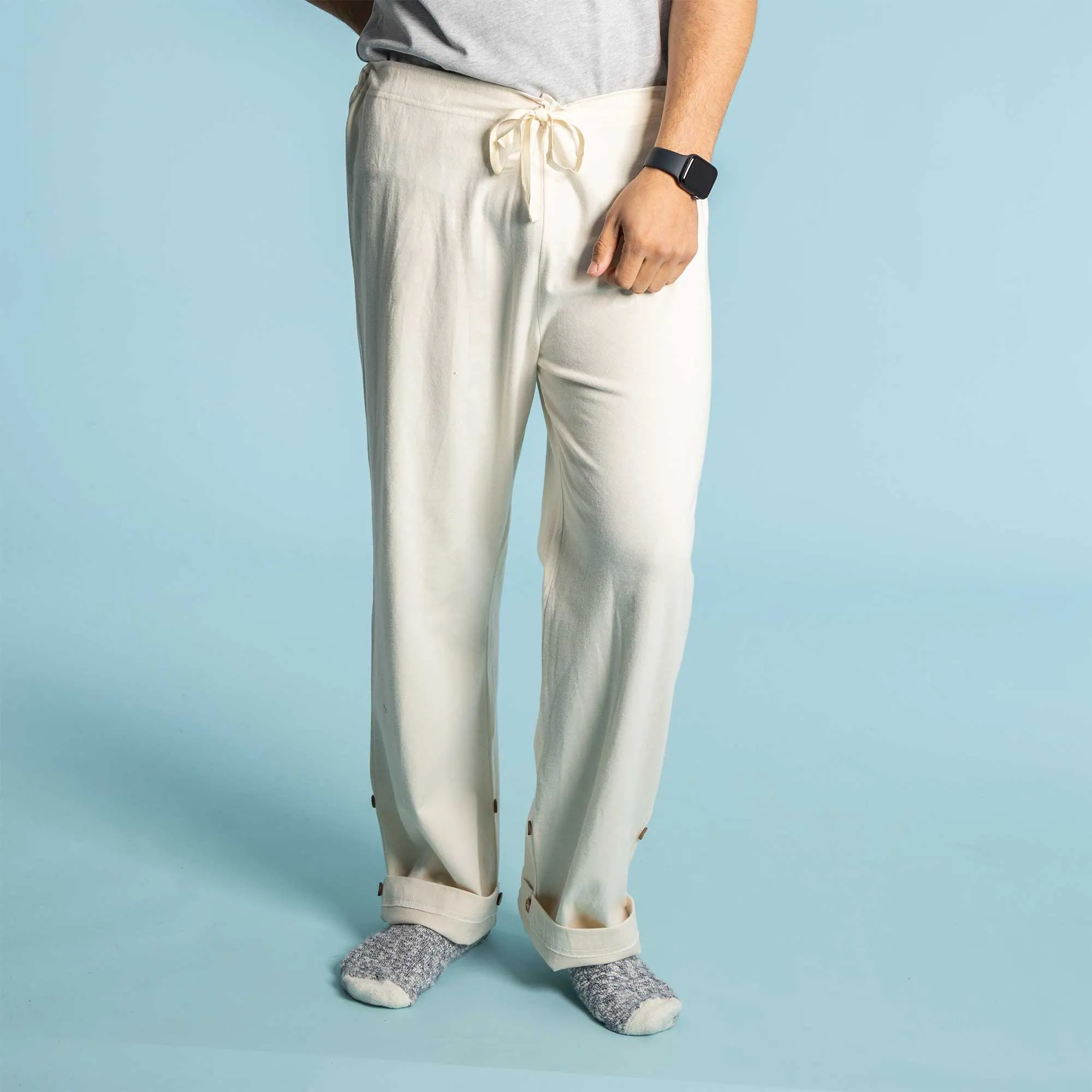 INTERLAKEN Elastic-free 100% Organic Prima Cotton Jammy Lounge Pants (Unisex) (Plastic-Free Coconut Buttons) (100% Biodegradable OC Thread Option)