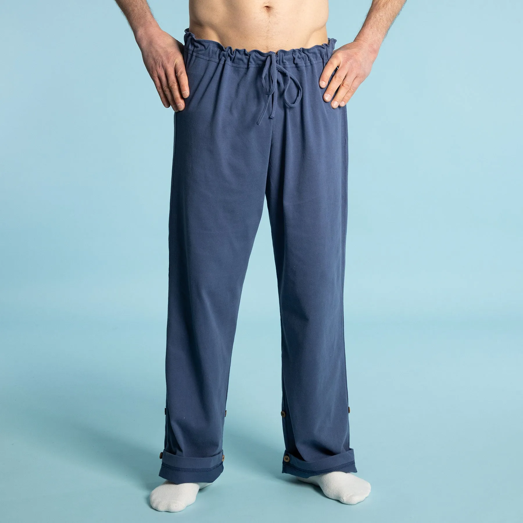 INTERLAKEN Elastic-free 100% Organic Prima Cotton Jammy Lounge Pants (Unisex) (Plastic-Free Coconut Buttons) (100% Biodegradable OC Thread Option)