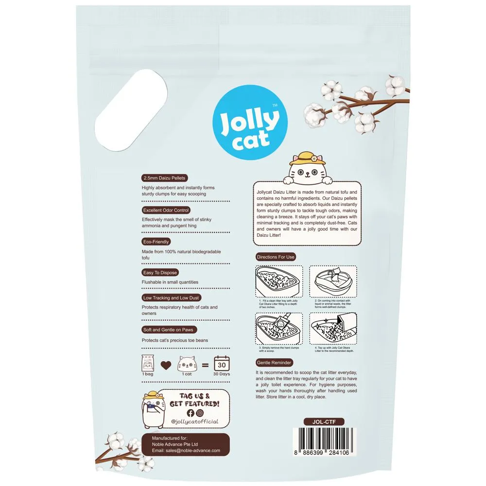 Jollycat Daizu Cotton Fresh Clumping Tofu Cat Litter 7L