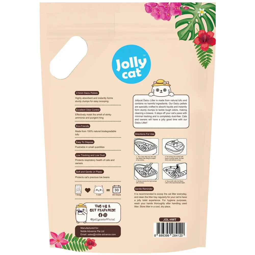 Jollycat Daizu Hawaiian Tropical Clumping Tofu Cat Litter 7L