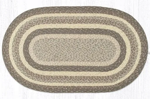 Khaki Braided Rug - Oval