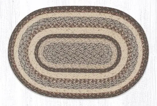 Khaki Braided Rug - Oval