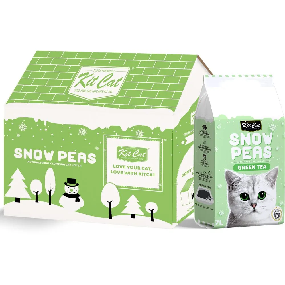 Kit Cat Snow Peas Green Tea Antibacterial Clumping Cat Litter 7L