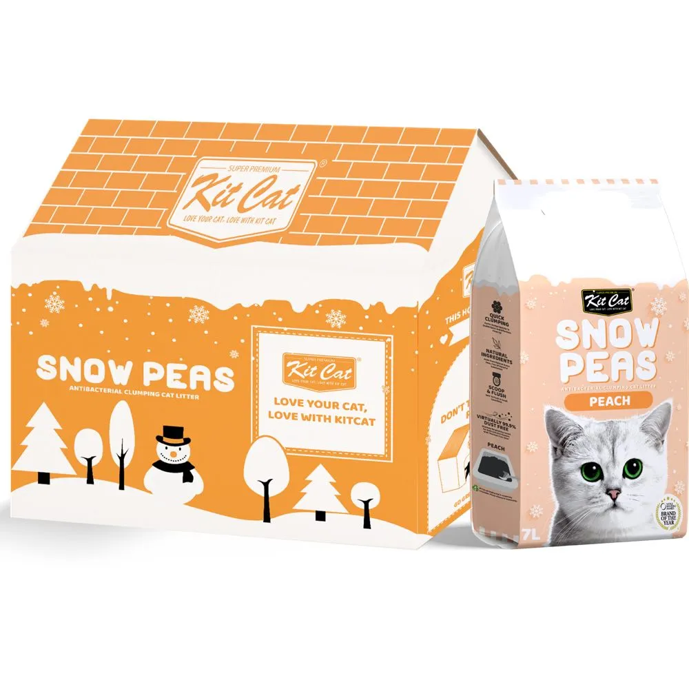 Kit Cat Snow Peas Peach Antibacterial Clumping Cat Litter 7L