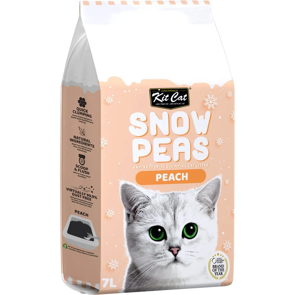 Kit Cat Snow Peas Peach Antibacterial Clumping Cat Litter 7L