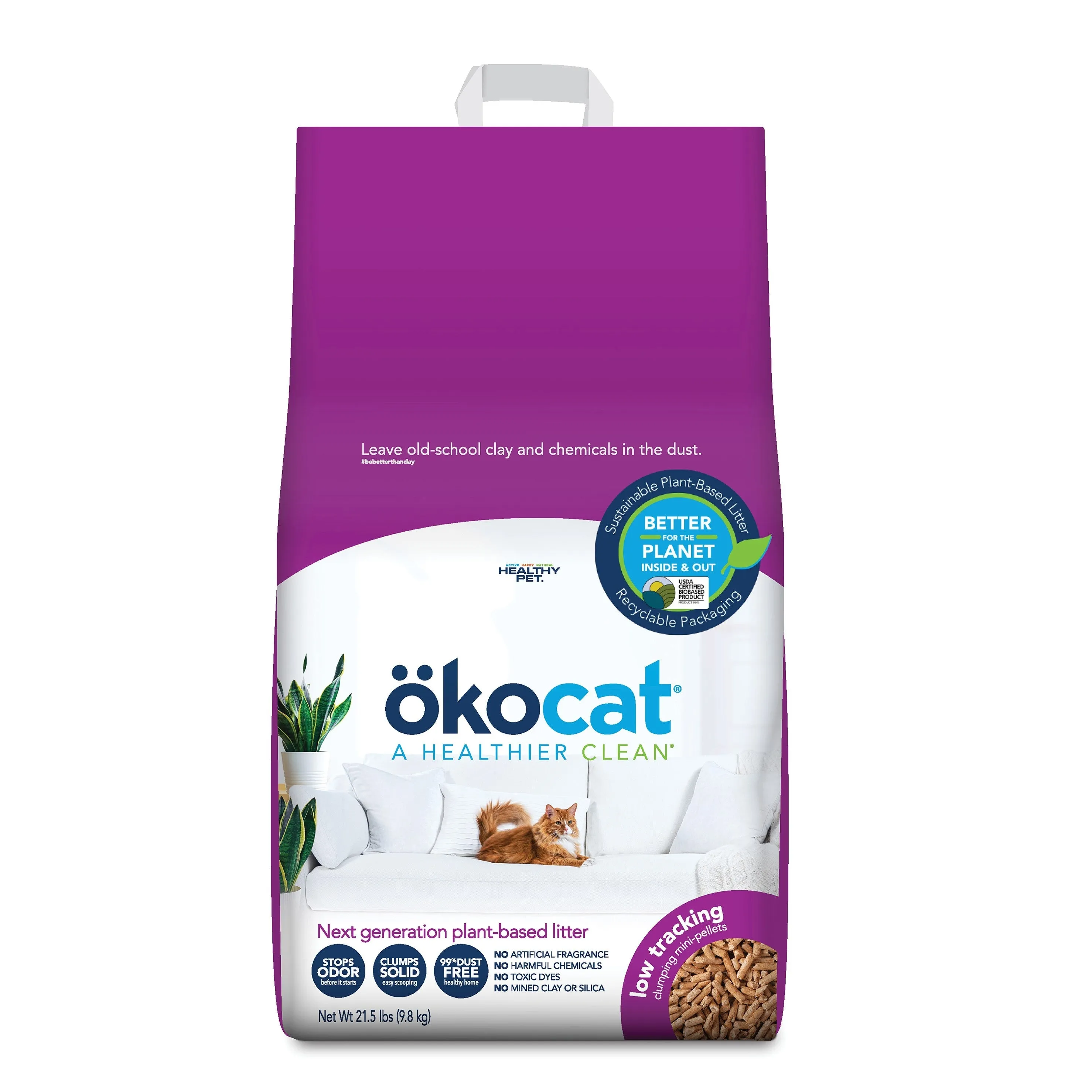 Low Tracking Less Mess Clumping Wood Cat Litter 9.8 kg.