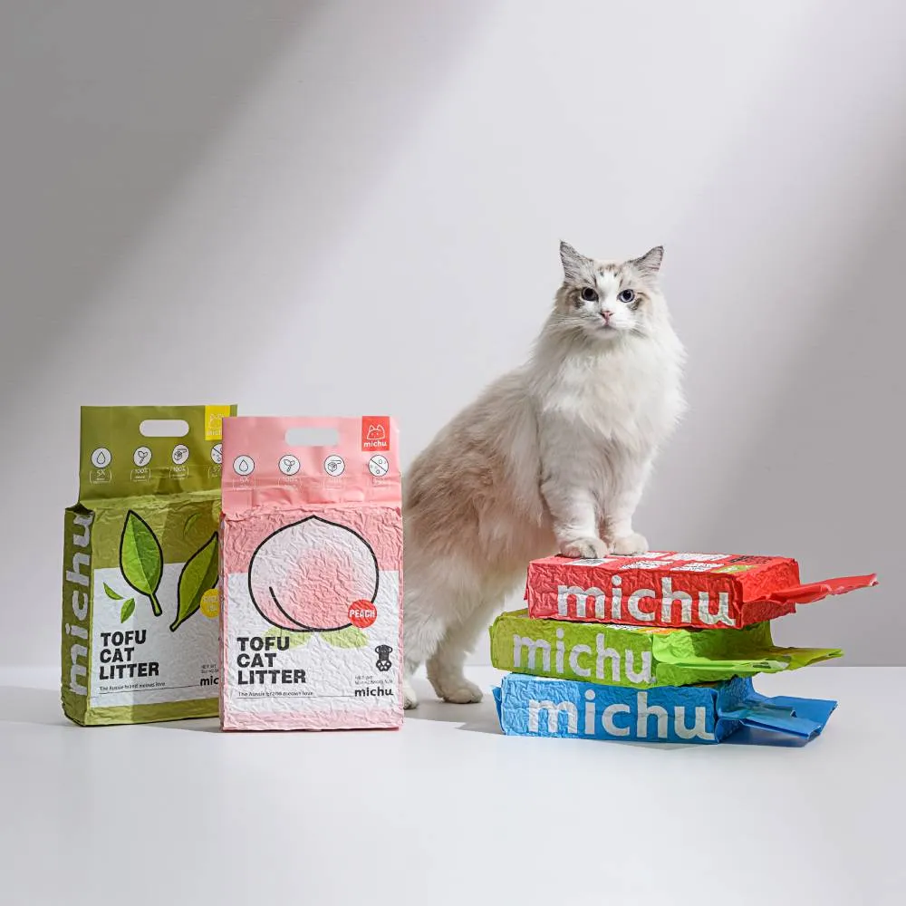 Michu Natural Clumping Cat Litter Peach 6L