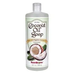 Nutribiotic Pure Coconut Oil Soap Unscented 32 oz Liquid