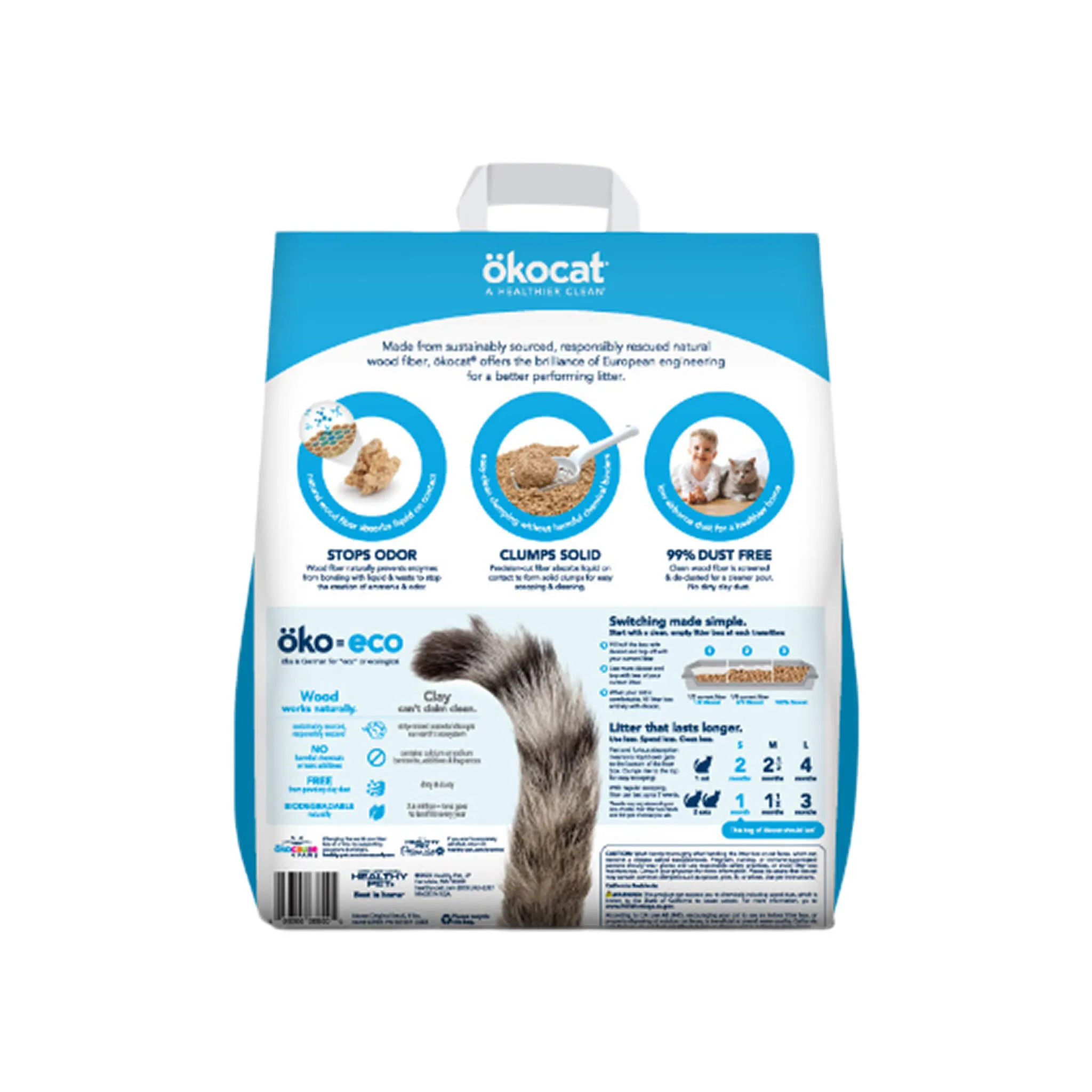 OKOcat Natural Wood Clumping Cat Litter