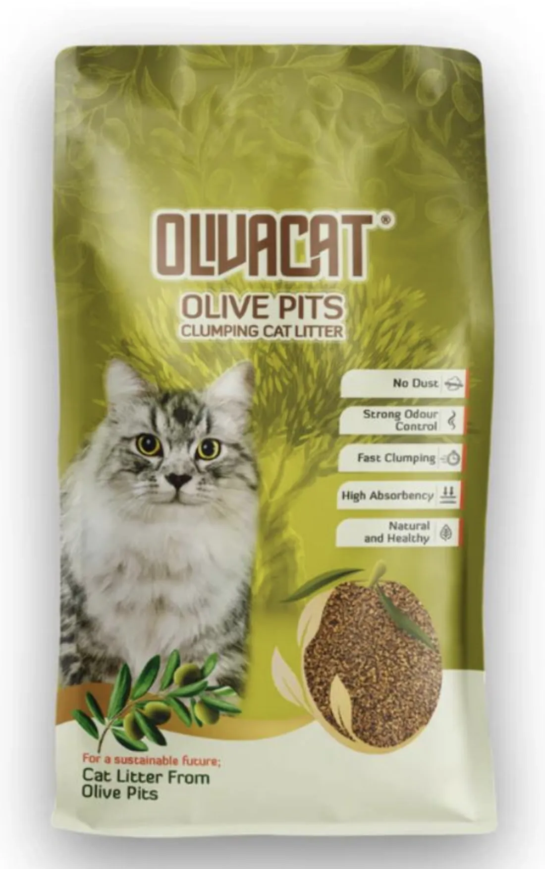 OLIVACAT Natural Olive Pit Litter 6kg