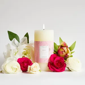 Peony Scented Pillar Candle