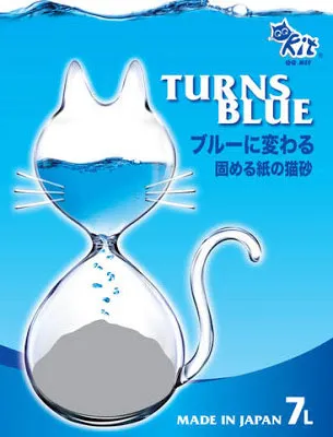 QQKIT Recyclable Paper Cat Litter Turn Blue 7L