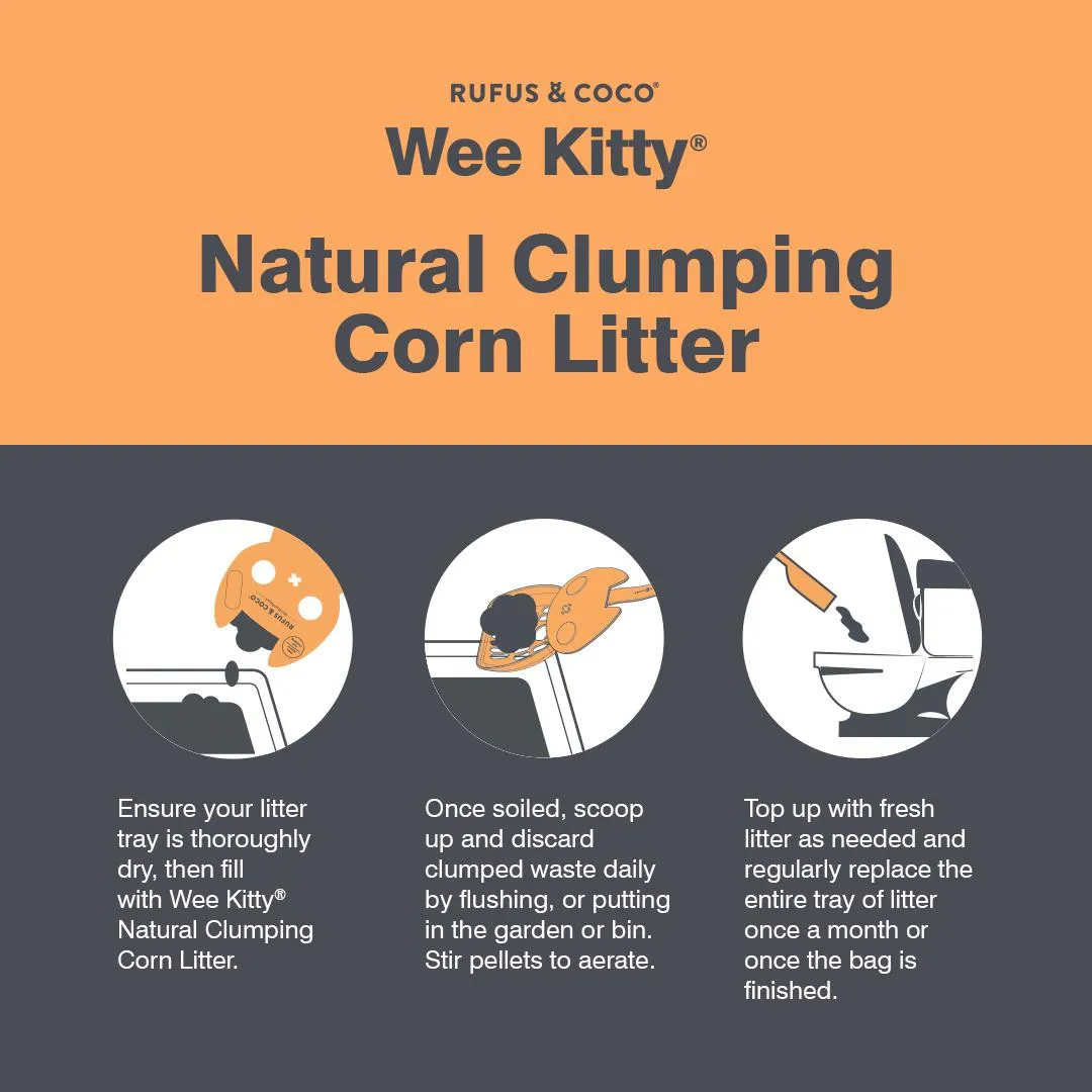 Rufus & Coco Wee Kitty Corn Clumping Cat Litter 4kg