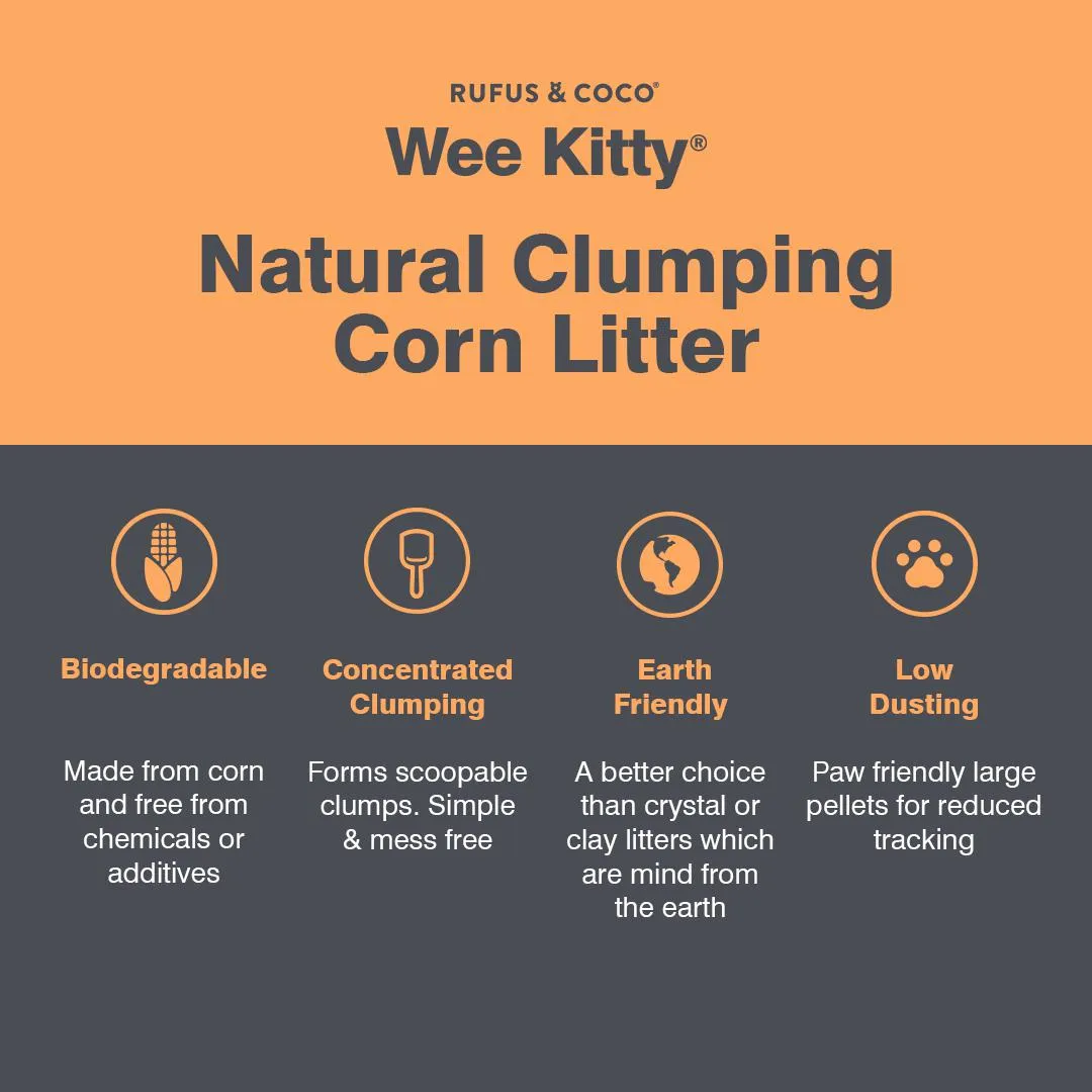 Rufus & Coco Wee Kitty Corn Clumping Cat Litter 4kg